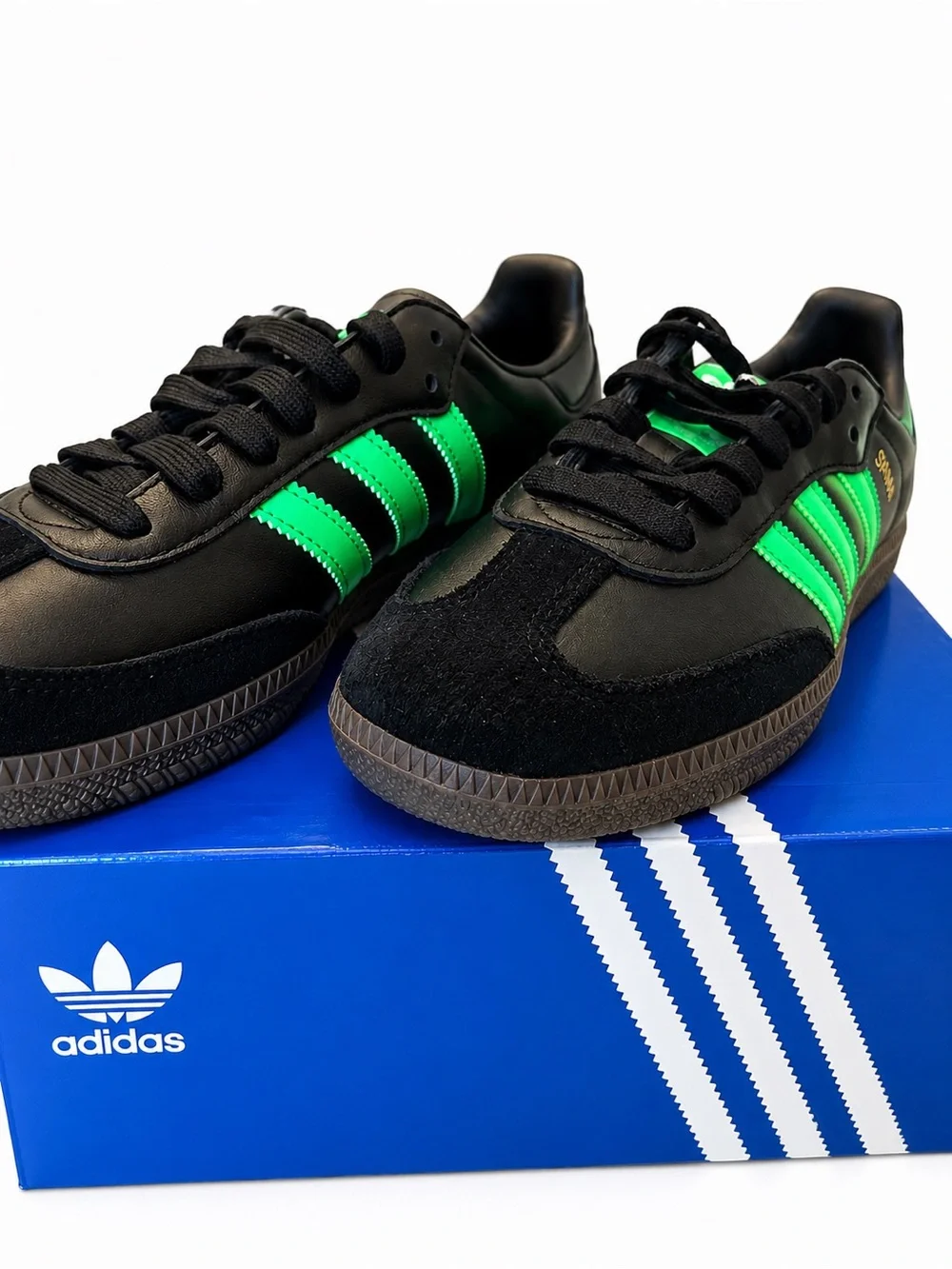 adidas Samba OG Black with Screaming Green/Gum Sole